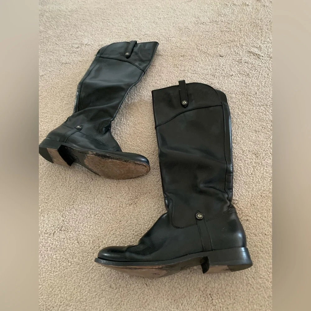 Frye Melissa Button 2 Riding Leather Knee-High Riding Boots Size 8